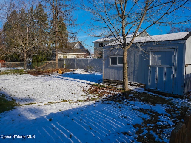 view of snowy yard