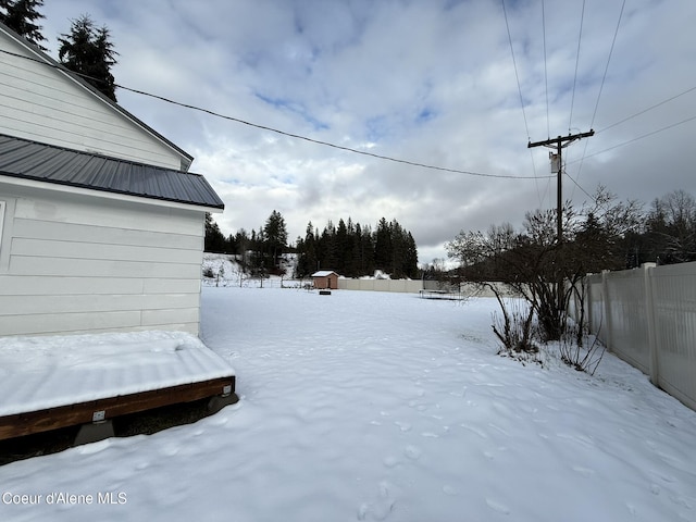 view of snowy yard