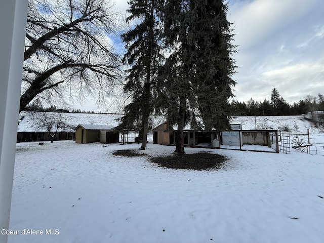 view of snowy yard