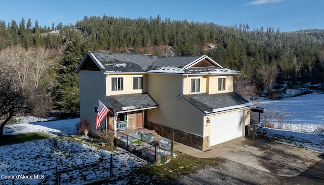 view of property featuring a garage