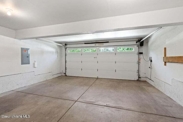 garage with electric panel