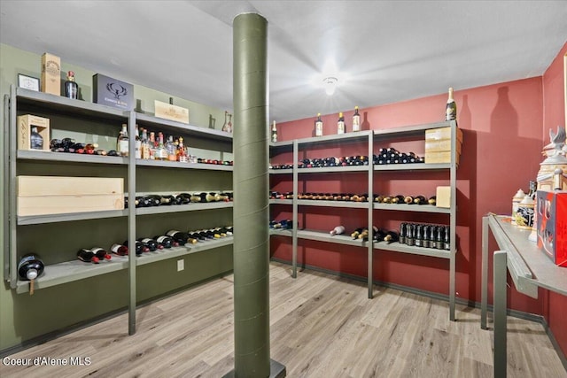 wine area featuring hardwood / wood-style floors