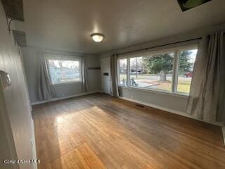 empty room featuring wood-type flooring