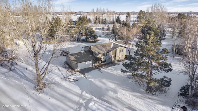 view of snowy aerial view