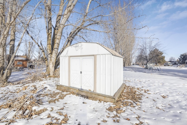 view of snow covered structure