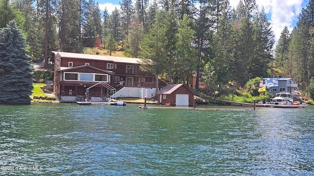 exterior space featuring a boat dock