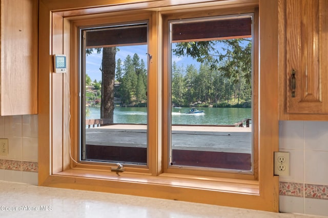 doorway with a water view