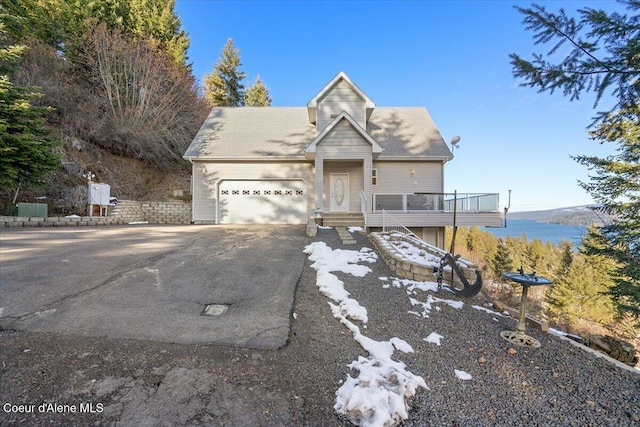 view of property featuring a garage