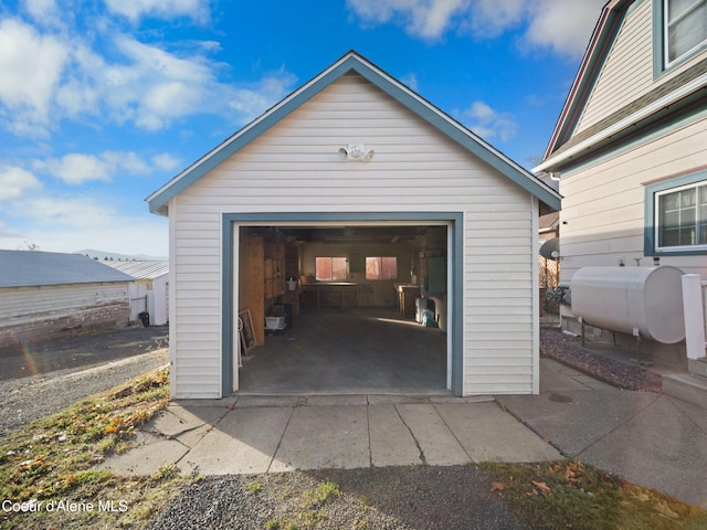 view of garage