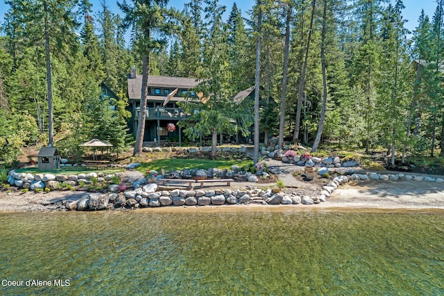 view of yard with a gazebo