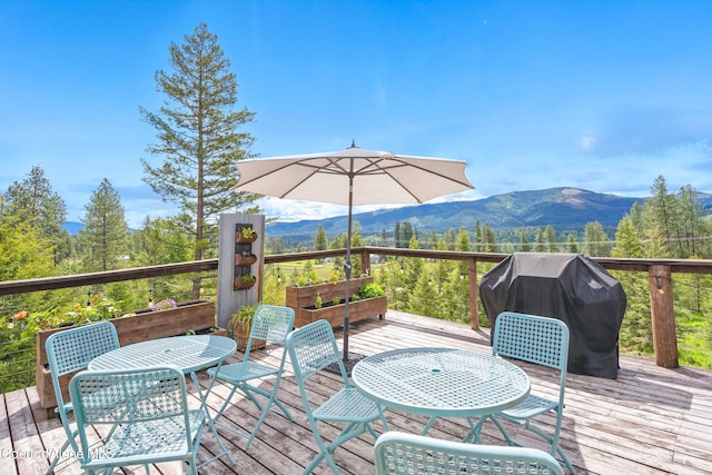 32 Angelina Way, Priest River, ID 83856 - deck featuring grilling area and a mountain view