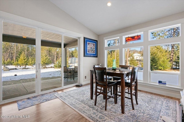 sunroom / solarium with lofted ceiling