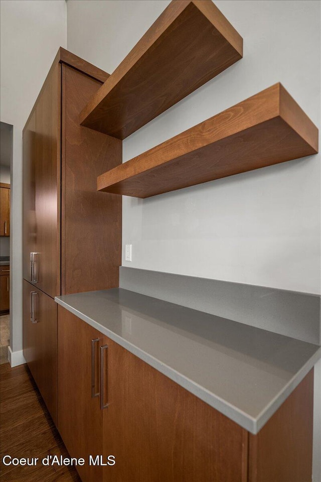 kitchen featuring dark wood-type flooring