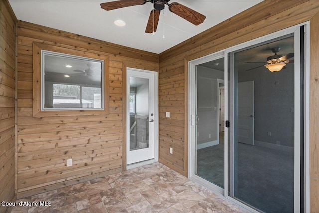 unfurnished sunroom with french doors