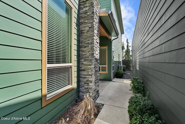 view of property exterior with a patio