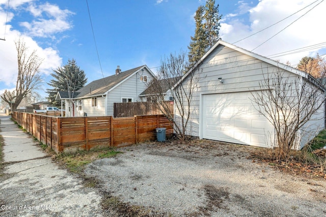 view of home's exterior with a garage