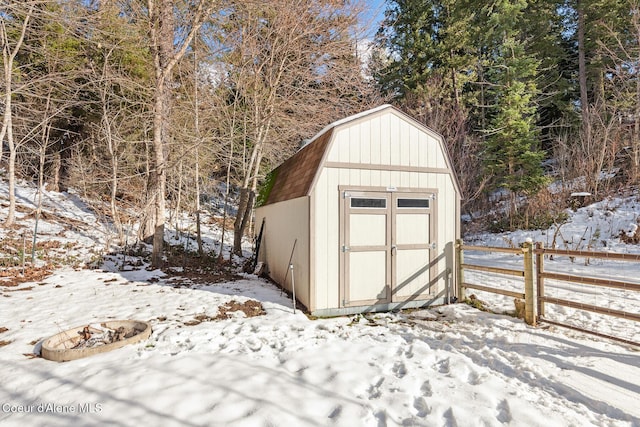 view of snow covered structure