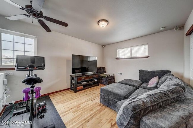 living room featuring hardwood / wood-style flooring