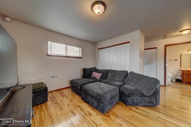 living room featuring light hardwood / wood-style flooring