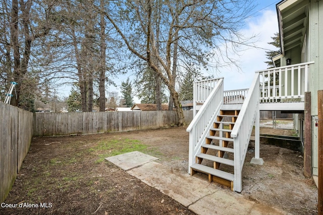 view of yard with a deck