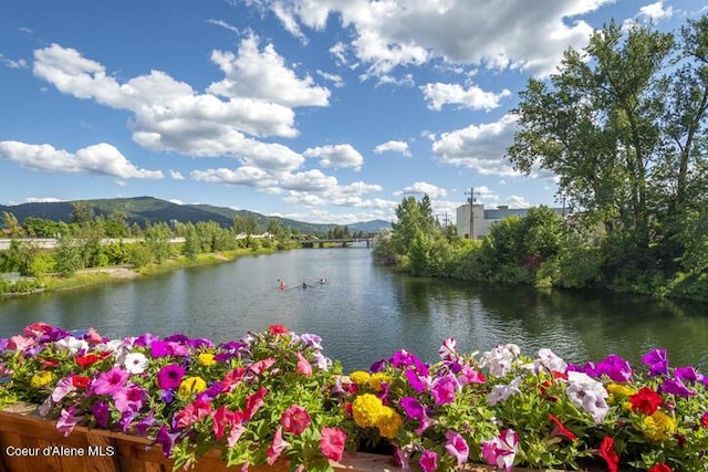 water view with a mountain view