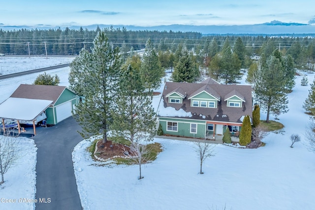 view of snowy aerial view