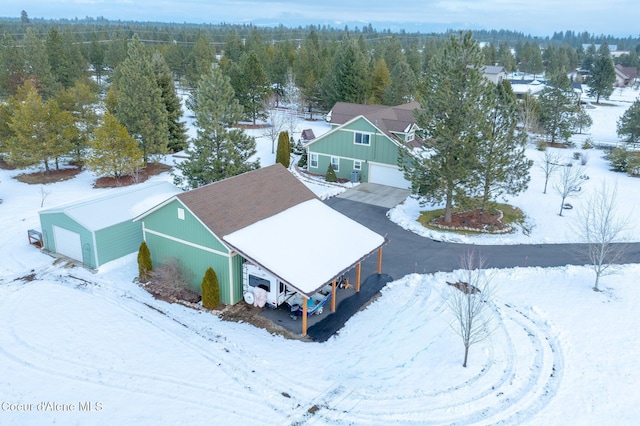 view of snowy aerial view