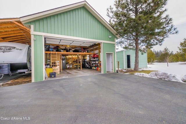 view of garage