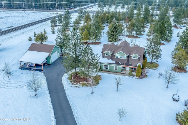 view of snowy aerial view