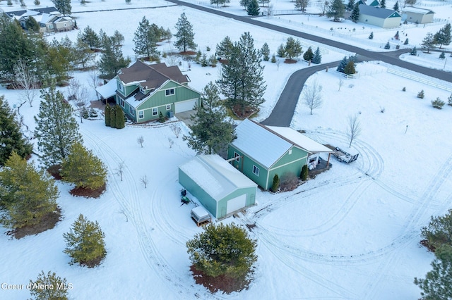 view of snowy aerial view