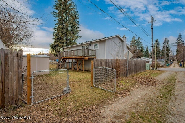 exterior space with a wooden deck