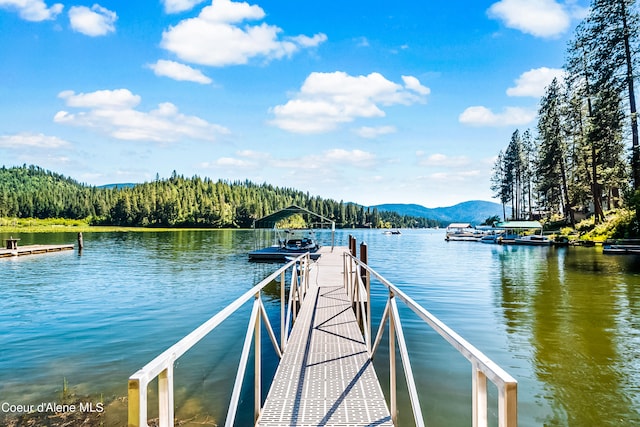 19503 E Hayden Lake Rd, Hayden, ID 83835 - view of dock featuring a water and mountain view