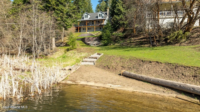 19503 E Hayden Lake Rd, Hayden, ID 83835 - exterior space featuring a water view and a lawn