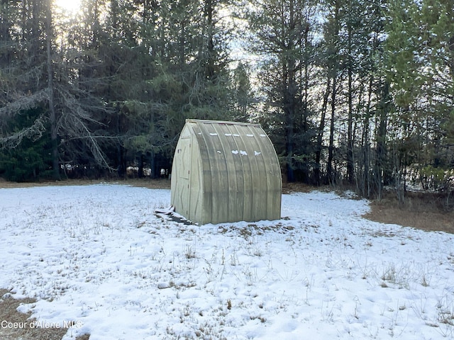 view of snow covered structure