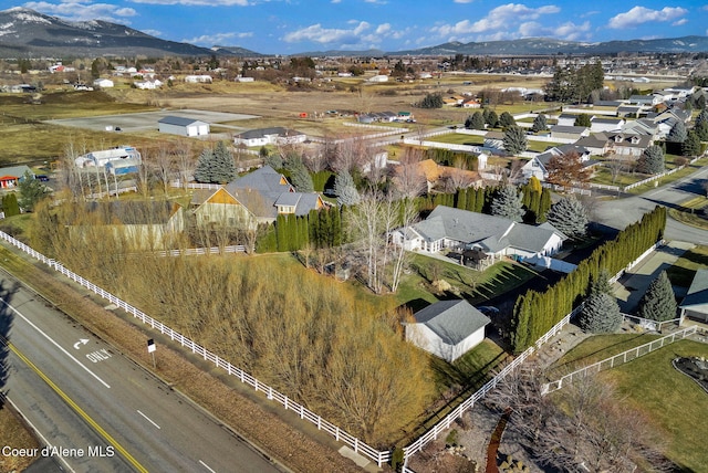 aerial view featuring a mountain view