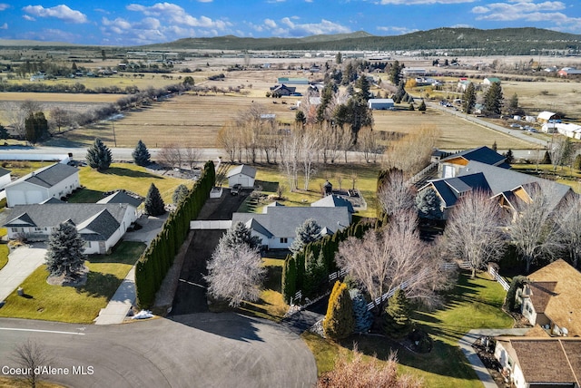 aerial view with a mountain view