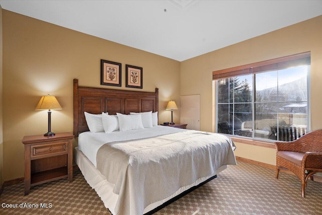 bedroom with carpet floors