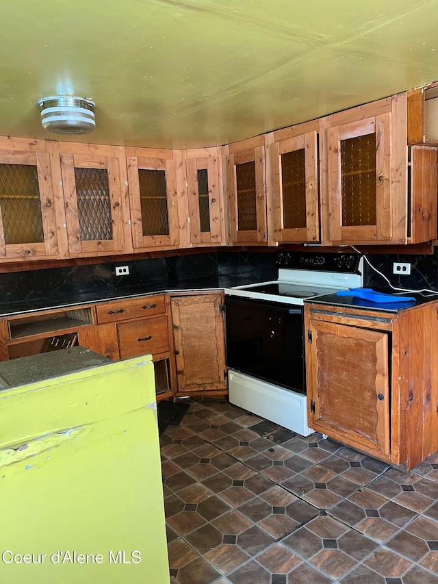 kitchen with electric range oven