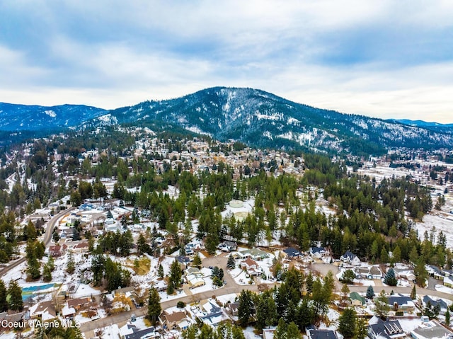 aerial view with a mountain view