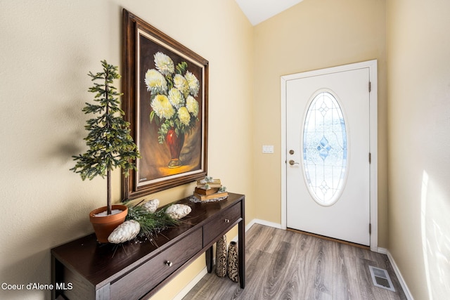 entrance foyer featuring hardwood / wood-style flooring