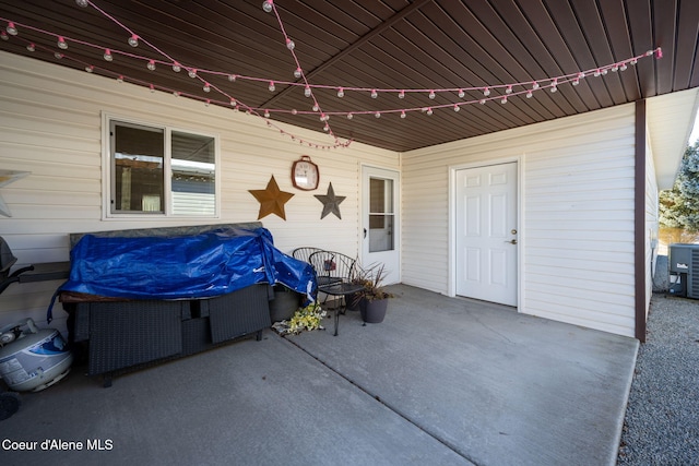 view of patio / terrace featuring central air condition unit