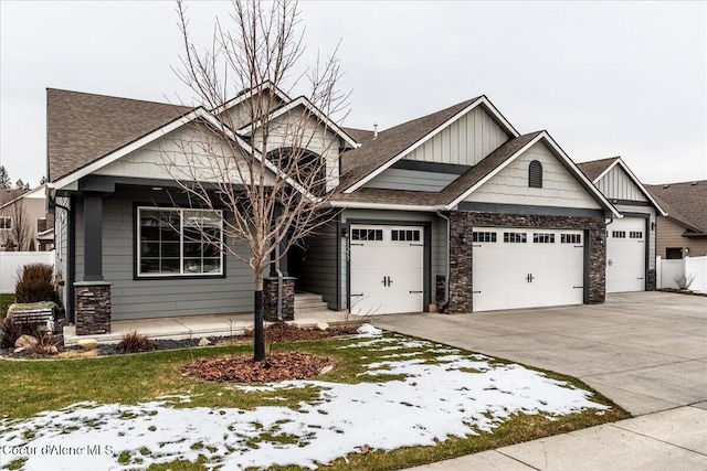 craftsman inspired home featuring a garage