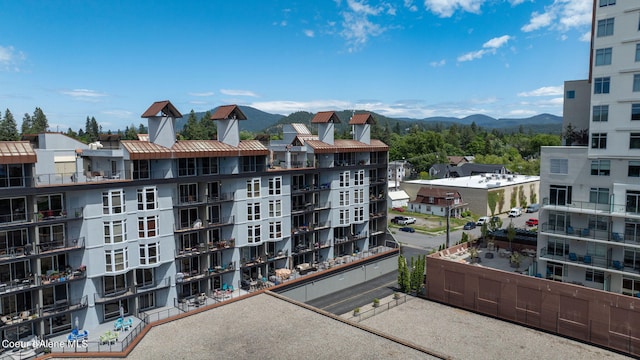 balcony with a mountain view