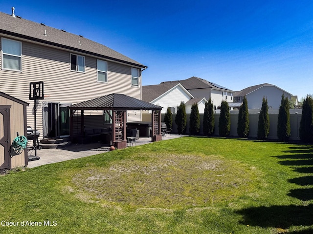 2126 Lapwai Ave, Post Falls, ID 83854 - view of yard with a gazebo, a patio, and a hot tub