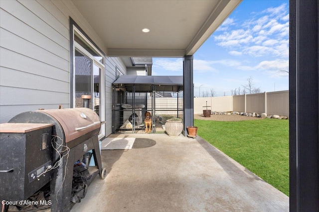 view of patio featuring area for grilling