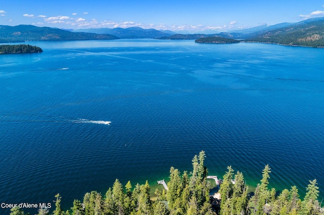 property view of water featuring a mountain view