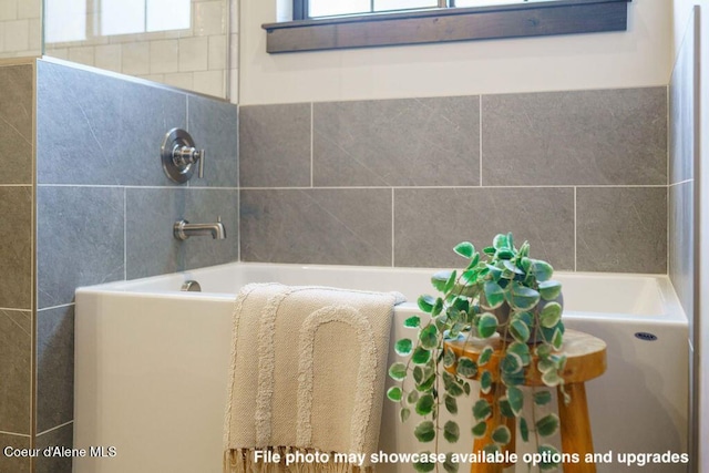 bathroom featuring a washtub