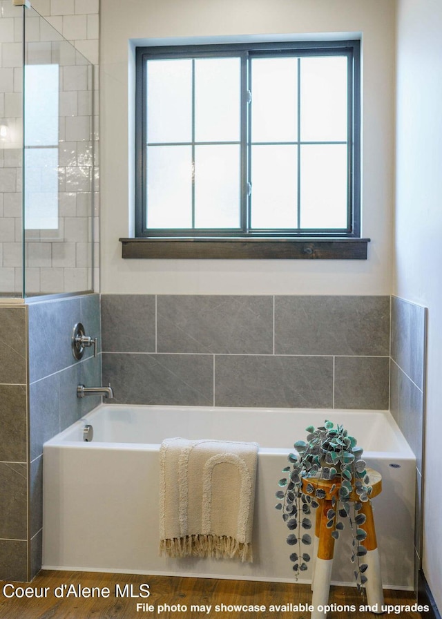 bathroom with a tub