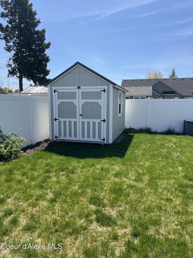 9256 Gettys Ln, Hayden, ID 83835 - view of shed featuring a fenced backyard