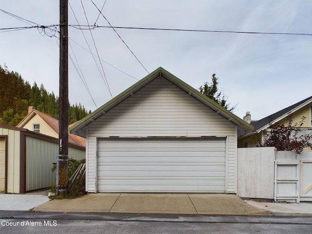 view of garage